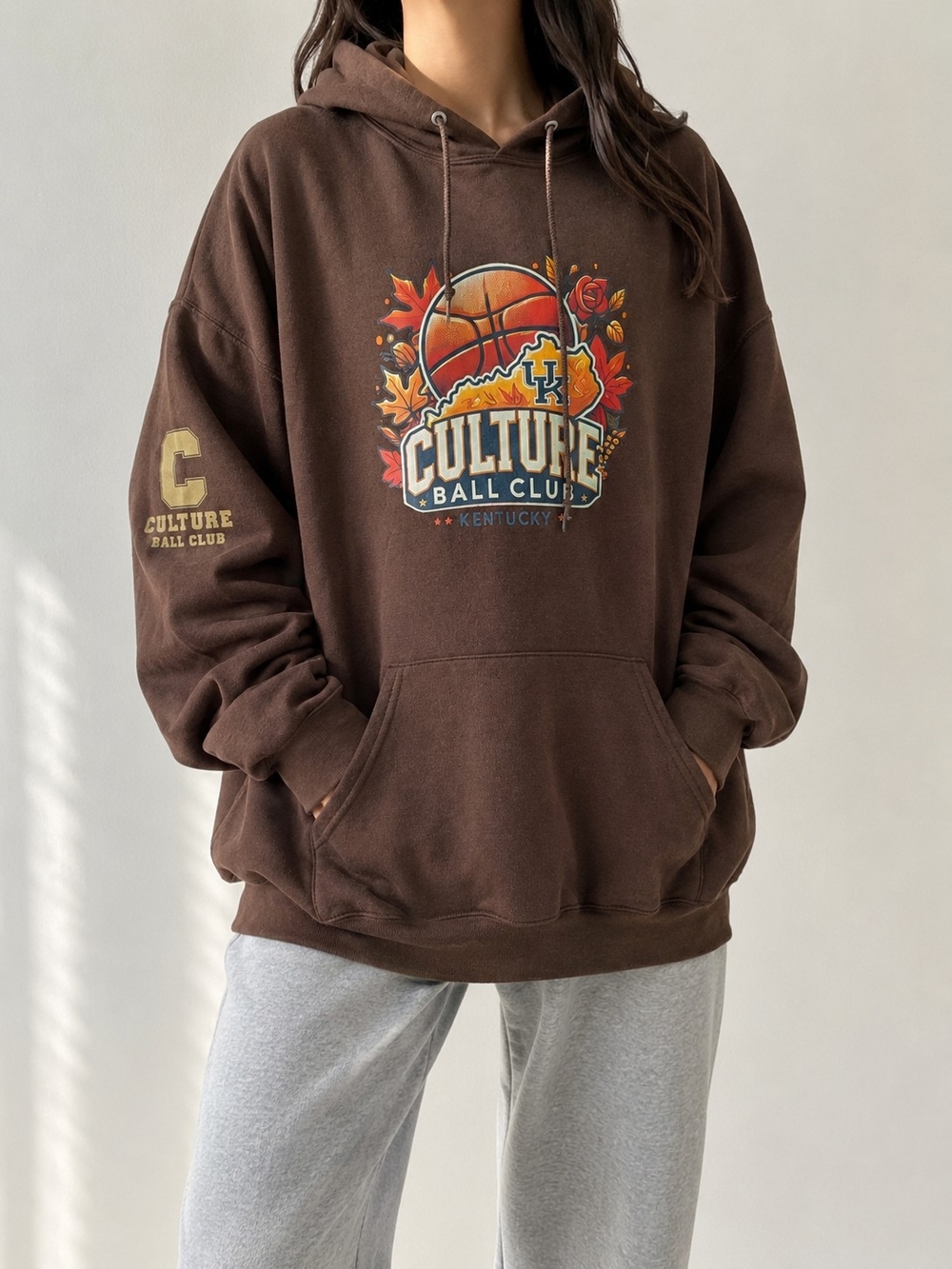 Culture Ball Club Kentucky Basketball Brown Graphic Hoodie XL